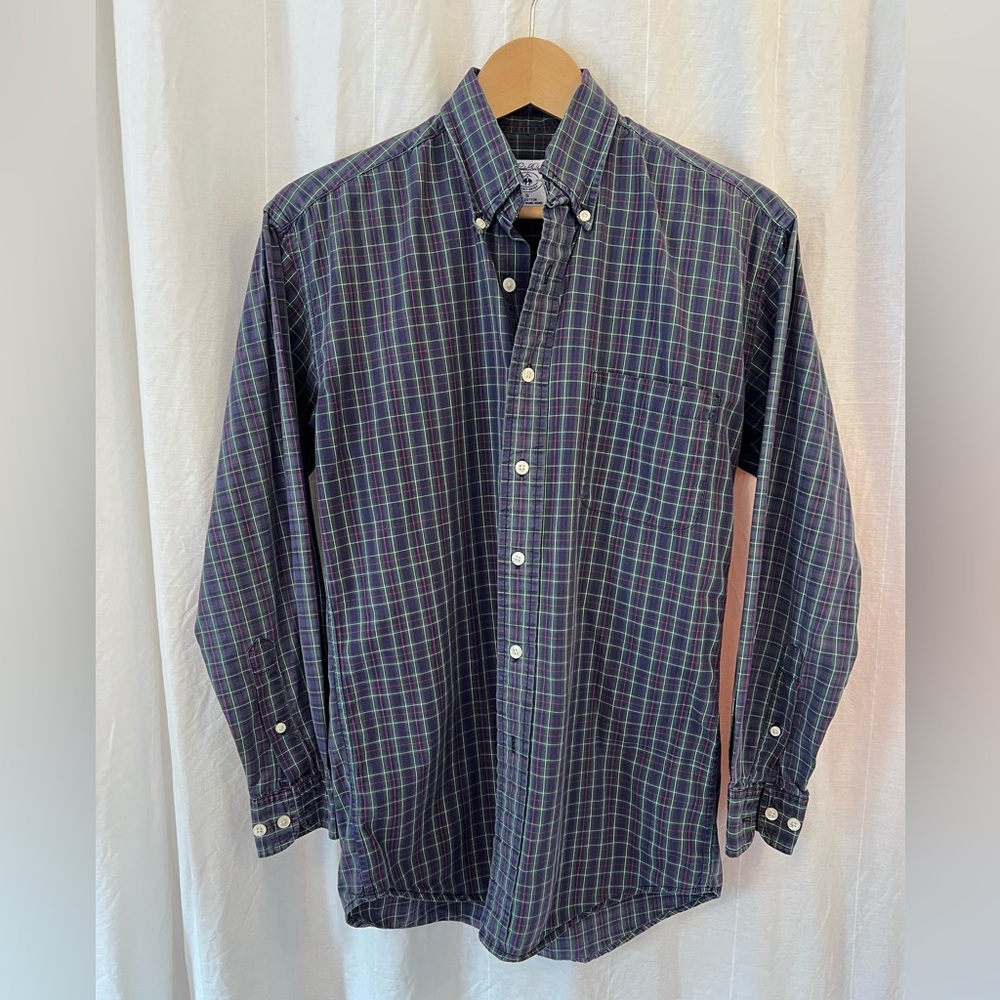 Brooks Brothers Plaid Sport Shirt, Size Small.